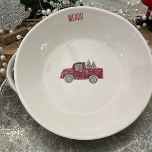 10 STRAWBERRY STREET RED PU CHRISTMAS COLLECTION SERVING BOWL